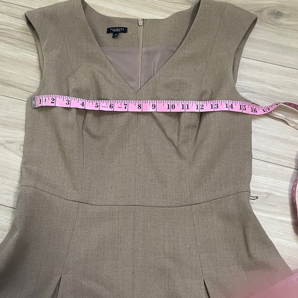 Talbots A Line Tan Midi Wool Dress - Picture 9 of 11